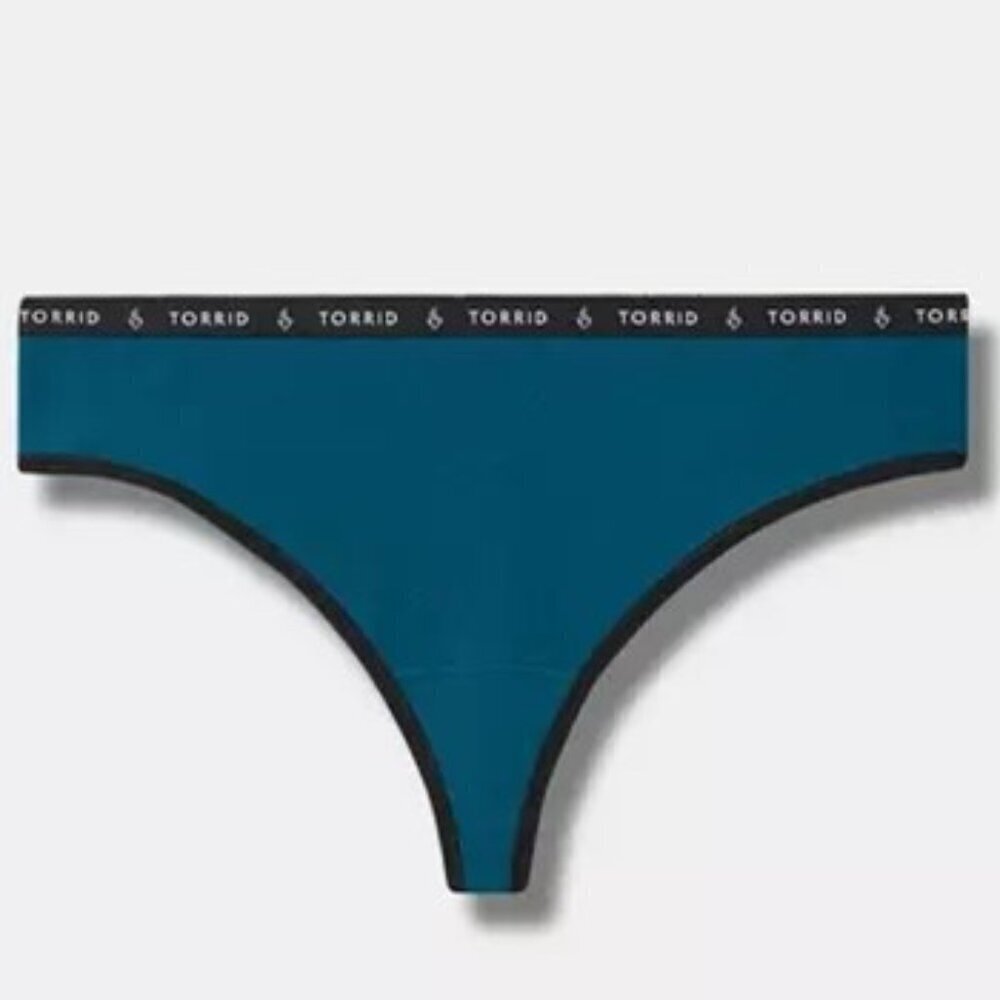 Torrid - Cotton Mid-Rise Thong Logo Panty in Legion Blue​​​​​​